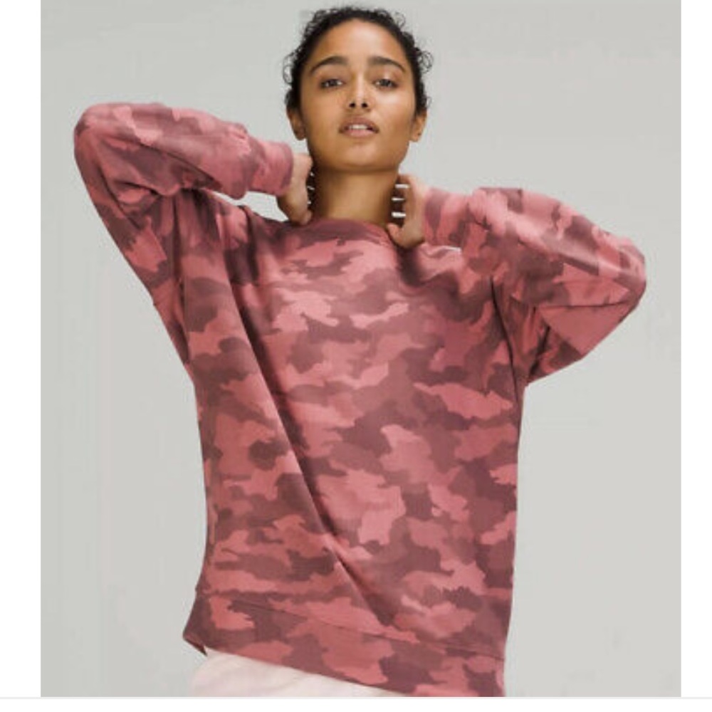 Lululemon Perfectly Oversized Crew Camo Brier Rose Multi sz10